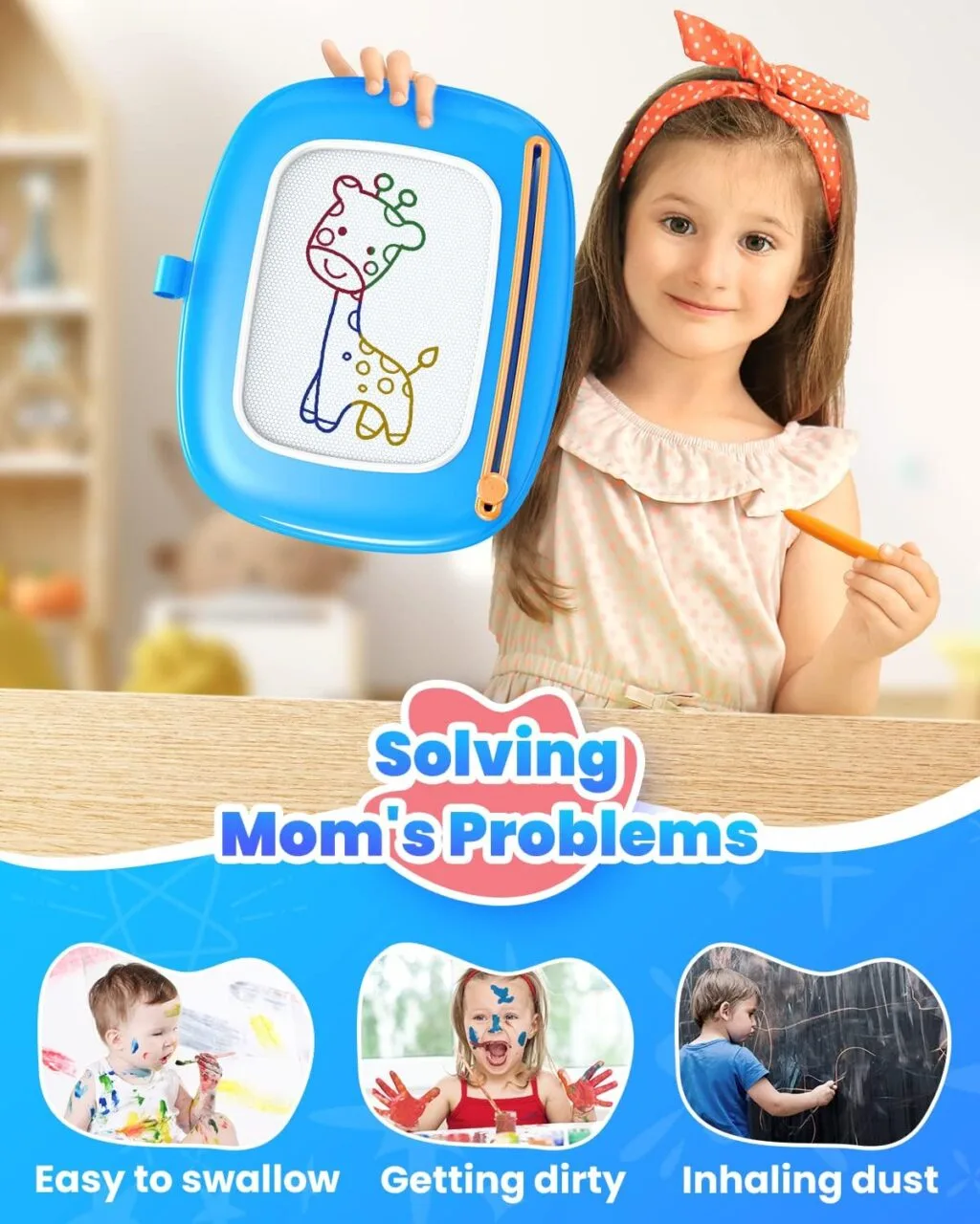 Magnetic Drawing Board for Toddlers: Encourages Early Learning and Creative Play with a Vibrant, Child-Friendly Design