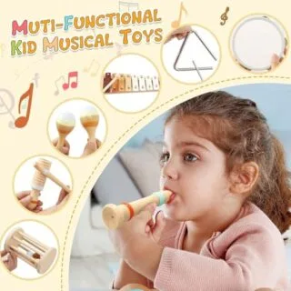 Engage toddlers with Montessori wooden musical instruments, designed for early learning and unique sound exploration, promoting sensory development.