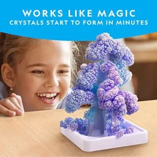 National Geographic Crystal Growing Kit: Grow six colorful crystal trees in just six hours, perfect for educational science experiments and fair projects.
