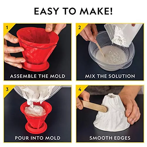 National Geographic Volcano Science Kit: Interactive STEM Toy for Kids with Three Exciting Volcanic Eruptions for Enhanced Learning