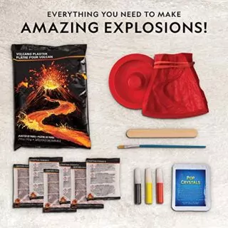 National Geographic Volcano Science Kit: Interactive STEM Toy for Kids' Learning with Triple Eruptions for Educational and Classroom Excitement
