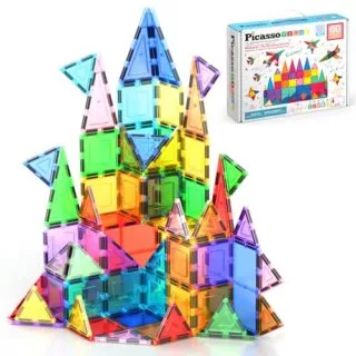 Enhance your child's creativity with PicassoTiles 60-piece magnetic blocks, a top STEM toy for toddlers and kids, perfect for classroom sensory activities.
