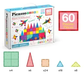Enhance STEM learning and sensory play with the 60-piece PicassoTiles Magnetic Blocks set, ideal for kids and classrooms to boost creativity and imagination.