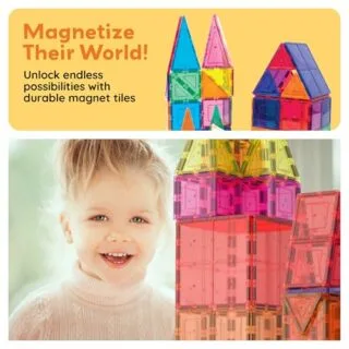 Enhance creativity with a 60-piece magnetic building blocks set designed for toddlers. Ideal STEM and sensory learning toys for early child development.