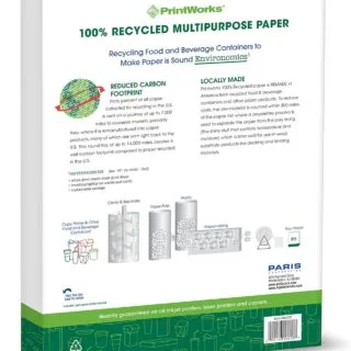 Eco-Friendly Printer Paper: 20lb 92 Bright, 400 Sheets. Ideal for environmentally-conscious educators seeking quality, recycled printing solutions.