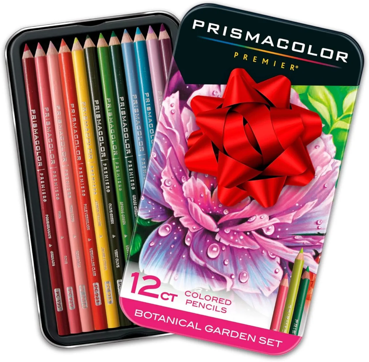 Prismacolor Premier 12 Count Soft Core Colored Pencils, favored by educators, perfect for creating detailed botanical garden art.