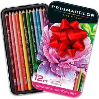 Prismacolor Premier 12 Count Soft Core Colored Pencils, favored by educators, perfect for creating detailed botanical garden art.