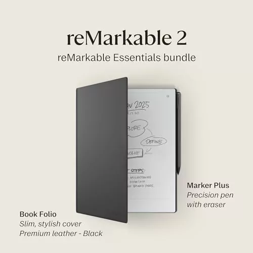 Essential Remarkable 2 Bundle: Premium Leather Case and Innovative E-Reader Tablet for Educators