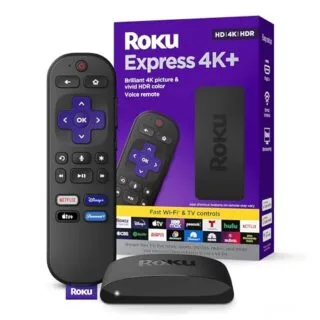 Roku Express 4K Plus Streaming Device for Educators provides 4K streaming, voice search remote, and access to extensive free TV content.
