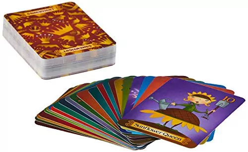 Engage kids aged 8+ with the Sleeping Queens card game, designed for 2-5 players, promoting critical thinking and entertainment.