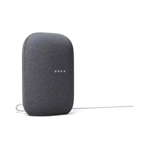 Smart Bluetooth speaker with wireless streaming and powerful sound; ideal for enhancing classroom audio with built-in assistant and WiFi compatibility.