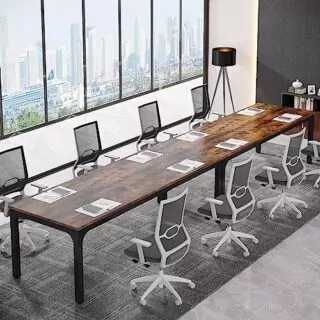 Durable Tribesigns 6.5ft Wood Conference Table, perfect for classroom and seminar settings, enhances professional and educational environments.