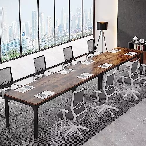 Durable Tribesigns 6.5ft Wood Conference Table, perfect for classroom and seminar settings, enhances professional and educational environments.