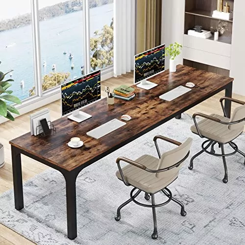 Ideal for contemporary office settings, the Tribesigns 6.5ft rectangular conference table offers a spacious 78.7-inch design, perfect for seminars and meetings.