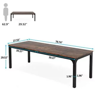 Modern 6.5ft Rectangular Wooden Conference Table Ideal for Classroom and Seminar Settings; Enhance Your Space with a Sleek, Functional Design.