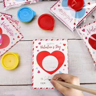Valentine's Day Kids Playdough Set: 24 Cards for Engaging Classroom Activities