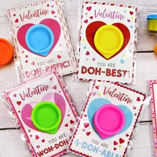 Valentine's Day Playdough Gift Set with 24 Cards: Perfect for a Creative Classroom Activity, Sparking Imagination and Making Learning Fun for Kids