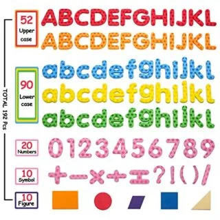 192-Piece Foam Alphabet Magnets Set for Kids Education, Featuring Bright Letters, Numbers, and Symbols for Interactive Learning Fun