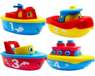 Engage toddlers with this magnetic bath toy boat set featuring 3 bees. Enhance learning through play with vibrant, interactive aquatic adventures.