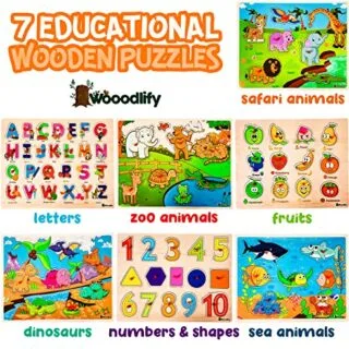 Vibrant Wooden Toddler Puzzles Set for Educational Play – Stimulates Early Learning and Cognitive Skills Through Interactive Engagement.