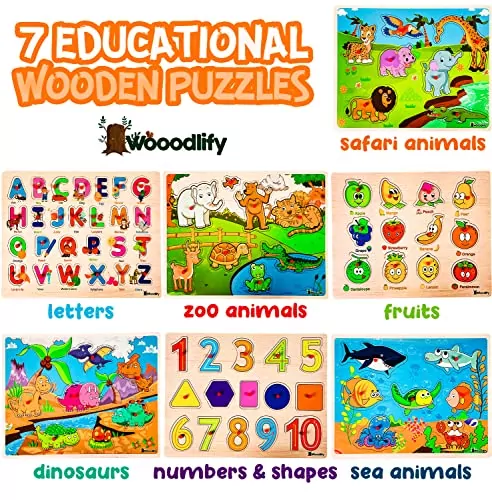 Vibrant Wooden Toddler Puzzles Set for Educational Play – Stimulates Early Learning and Cognitive Skills Through Interactive Engagement.