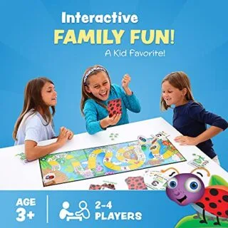 Engaging educational board game illustration for kids featuring a ladybug theme, designed to enhance learning and creativity through play.