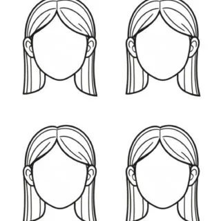 Template for Coloring Long-Haired Girl Faces: A Creative Way to Explore Artistic Expression