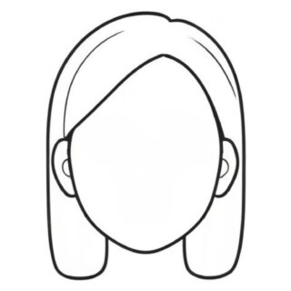 Portrait template featuring a woman's face with short hair, ideal for drawing and coloring enthusiasts seeking creative inspiration and artistic practice.