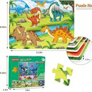 Engaging Jigsaw Puzzles for Kids Ages 4-8 | 48-60 Pieces | Colorful Forest Scene | Enhance Toddler Learning and Development
