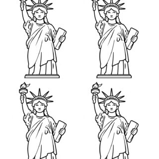 Engaging Statue of Liberty outlines coloring page for kids, combining fun and education; ideal activity fostering creativity and historical awareness.