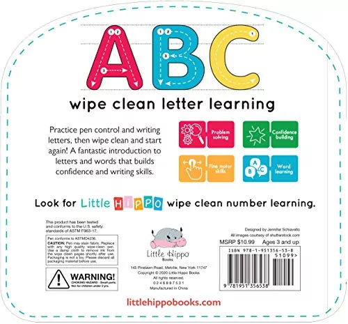Engaging ABC Write & Wipe Board Book: Reusable educational tool for kids, enhancing alphabet learning and playtime with vibrant colors and fun activities.