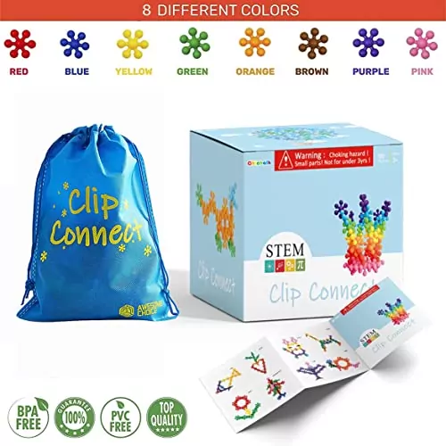 Enhance STEM learning with this 100-piece colorful interlocking building blocks set, designed to boost creativity and critical thinking skills.