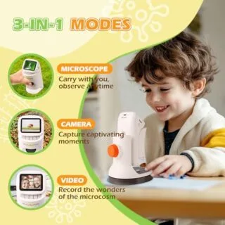 Kids Microscope 1000x HD: Compact, portable educational tool for enhancing STEM learning in children ages 8-12. Ideal for young explorers.