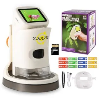 Portable high-definition kids microscope with LCD screen, ideal for ages 8-12, enhancing educational exploration and scientific curiosity.
