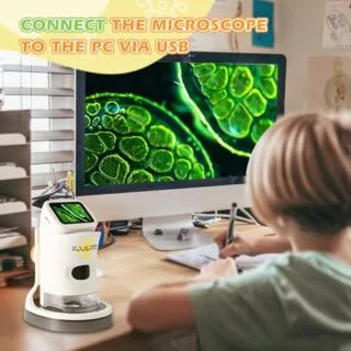 Portable Kids Microscope: 1000x HD LCD for Science Learning, Perfect for 8-12 Year Olds' Educational Exploration and Discovery.