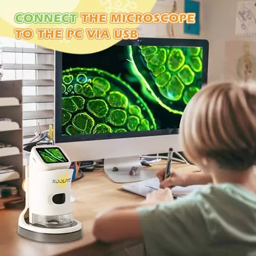Portable Kids Microscope: 1000x HD LCD for Science Learning, Perfect for 8-12 Year Olds' Educational Exploration and Discovery.