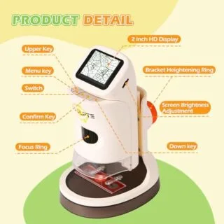 High-Definition LCD Kids Microscope 1000x: Portable Educational Science Kit for Children Aged 8-12, Perfect for Young Scientists and Learning at Home