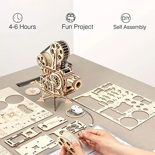 ROKR 3D Wooden Vitascope Model: A Steampunk-Inspired Educational Building Kit for Adults, Perfect for Enhancing Creativity and Mechanical Skills.