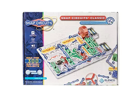Beginner Electronics Education Kit: Snap Circuits SC-300 for Robotics Projects. Ideal for newcomers to electronics and robotics learning.