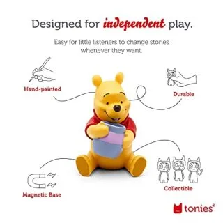 Winnie the Pooh educational audio toy figurine for kids, enhancing storytelling skills through engaging narration and interactive play.