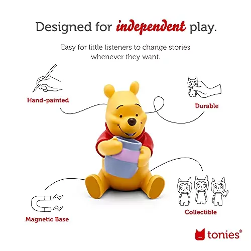 Winnie the Pooh educational audio toy figurine for kids, enhancing storytelling skills through engaging narration and interactive play.
