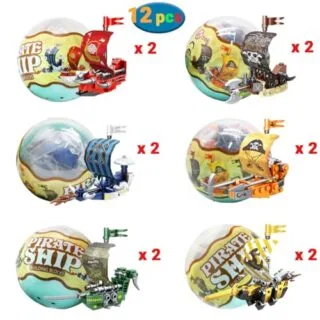 Vibrant Easter egg blocks designed like pirate ships provide an engaging and educational play experience for kids, sparking creativity and learning.