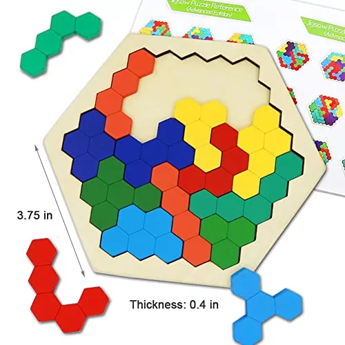 Enhance problem-solving skills with this 2-pack of wooden hexagon puzzles, perfect for kids and adults seeking engaging mind games.