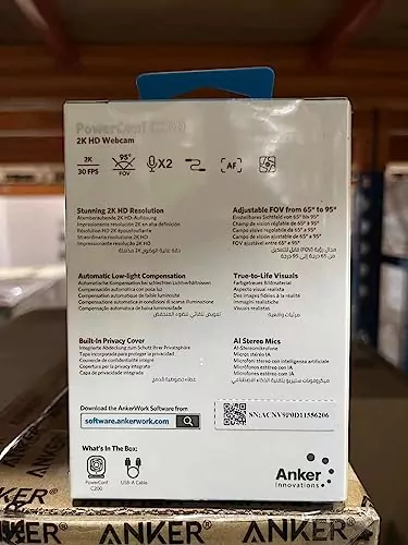 Anker PowerConf C200 2K Webcam: Perfect for Education; Features AI Noise Canceling, Superior Resolution, Clear Audio, and Enhanced Video Quality.