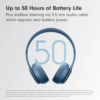 Beats Solo 4 Wireless On-Ear Headphones offer up to 50 hours of battery life, compatible with both Apple and Android devices, perfect for educators.