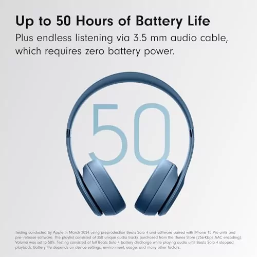 Beats Solo 4 Wireless On-Ear Headphones offer up to 50 hours of battery life, compatible with both Apple and Android devices, perfect for educators.