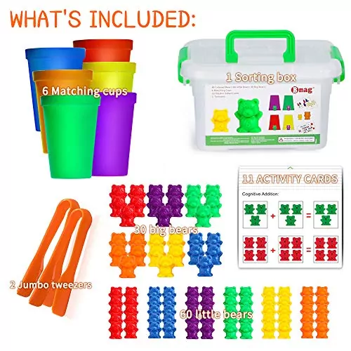 Enhance early STEM skills with a Counting Bears Sorting Cups Set, designed for color recognition and interactive educational play. Perfect for young learners!