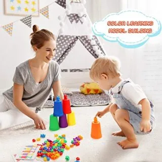STEM Learning Toy: Enhance number skills and color recognition with Counting Bears and Sorting Cups for engaging, educational play.
