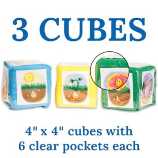 Carson Dellosa Foam Classroom Dice set includes interactive DIY pocket cubes and activity cards, ideal for dynamic educational activities in classrooms.