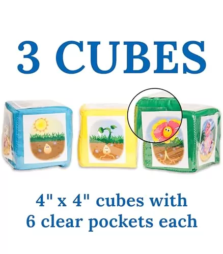 Carson Dellosa Foam Classroom Dice set includes interactive DIY pocket cubes and activity cards, ideal for dynamic educational activities in classrooms.